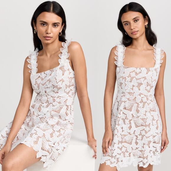 Elliatt Dress‎ Lace White Butterfly Sleeveless Square Neck Minidress Size Small - Picture 1 of 11